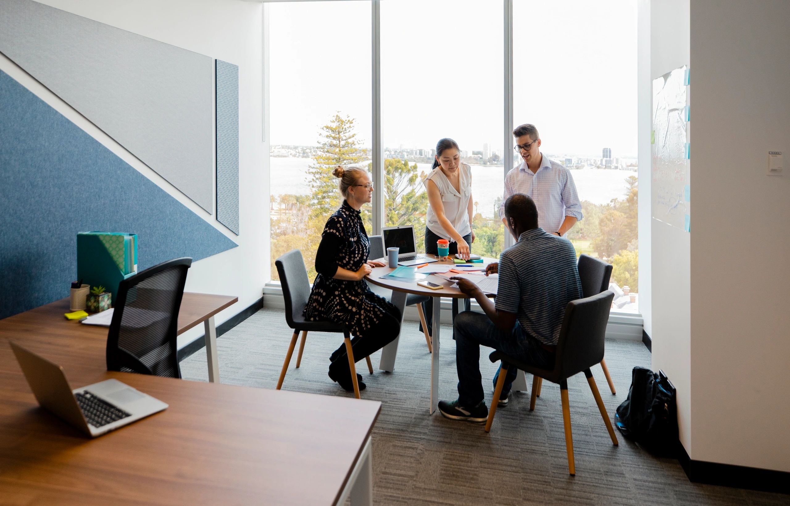 Team meeting in a boardroom