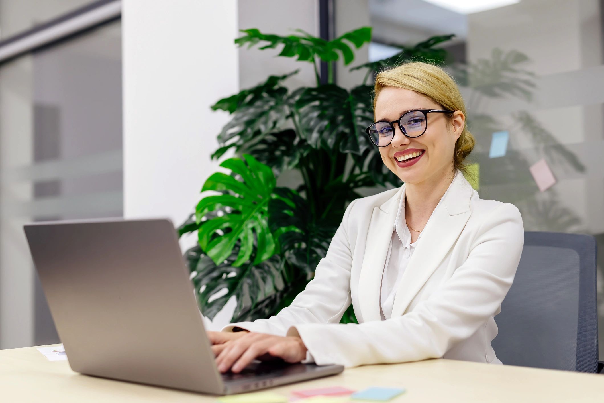 Professional headshot-style image of a businesswoman